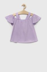 Benetton bluza de bumbac pentru copii culoarea violet, neted PPYX-BDG011_45X