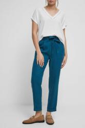Medicine pantaloni femei, culoarea albastru marin, drept, medium waist ZPYX-SPD900_59X