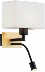 Argon 1040 | Bill-AR Argon falikar lámpa kapcsoló flexibilis 1x E27 + 1x LED 560lm súrolt arany, matt fekete, fehér (1040)
