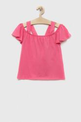 Benetton bluza de bumbac pentru copii culoarea roz, neted PPYX-BDG011_30X