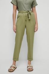 Medicine pantaloni femei, culoarea verde, drept, medium waist ZPYX-SPD900_81X