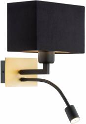 Argon 1041 | Bill-AR Argon falikar lámpa kapcsoló flexibilis 1x E27 + 1x LED 560lm súrolt arany, matt fekete (1041)