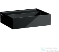 Laufen Kartell 45x34 cm-es csiszolt aljú mosdó csaplyuk és túlfolyó nélkül, fényes fekete H8183300201121 (H8183300201121)