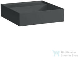 Laufen Kartell By Laufen 46x46 cm-es csiszolt aljú mosdó csaplyuk és túlfolyó nélkül, graphite matt H8183317581121 (H8183317581121)