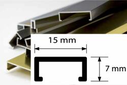 AVProfil AV Díszcsík csempe padlólap polírozott arany alumínium 15x7x2700 mm fém díszprofil burkoló profil kültéri beltéri