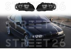 TUNING-TEC Faruri compatibile cu BMW Seria 3 E46 99-03 Coupe Cabrio Angel Eyes Negru (6669)