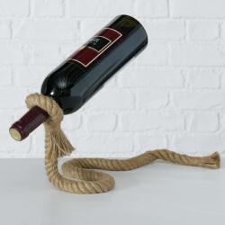 Boltze Home Suport pentru sticle de vin din fier, împletit cu sfoară, 15 x 16 cm (2019876) Suport sticla vin