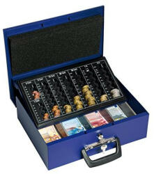 WEDO Pénzkazetta, Euro bankjegyekhez és érmékhez, 35, 5x27, 5x10 cm, WEDO "UNIVERSA", kék (150100803) - bestoffice