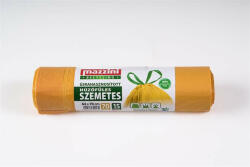 Mazzini Szemeteszsák, újrahasznosított, húzófüles, 70 l, 15 db, 64x70 cm, 18 , MAZZINI, sárga (KHK916) - bestoffice