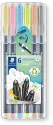 STAEDTLER Tűfilc készlet, 0, 3 mm, STAEDTLER "Triplus® 334", 6 különböző pasztell szín (334 SB6 PA10) - bestoffice