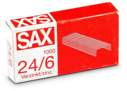 SAX Tűzőkapocs, 24/6, cink, SAX (1-246-00 ICO) - bestoffice