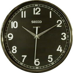 Secco Falióra, 24, 5 cm, fekete számlap, SECCO, króm színű keretes (DFA036) - bestoffice