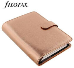 FILOFAX Kalendárium, gyűrűs, betétlapokkal, personal méret, FILOFAX, "Saffiano Metallic", rózsaarany (NFX022573) - bestoffice