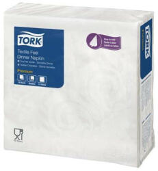 Tork Szalvéta, 1/4 hajtogatott, 1 rétegű, 39x39 cm, Premium, TORK "Textile Feel Elegance Dinner", fehér (KHH327) - bestoffice