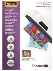 Fellowes Meleglamináló fólia, 80 mikron, A4, fényes, öntapadó, 100 db, FELLOWES (5302202) - bestoffice