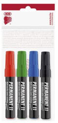 ICO Alkoholos marker készlet, 1-3 mm, kúpos, ICO "Permanent 11", 4 különböző szín (9580007001) - bestoffice