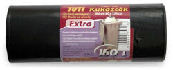 TUTI Szemeteszsák, 160 l, 10 db, 80x120 cm, 30 , TUTI "Extra", fekete (KHT197)
