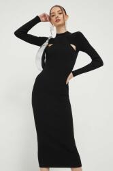 HUGO BOSS ruha fekete, maxi, testhezálló - fekete M - answear - 56 990 Ft