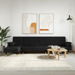 vidaXL Canapea extensibilă în formă de L negru 271x140x70 cm catifea (3157224) Canapea