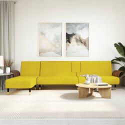 vidaXL Canapea extensibilă în formă de L galben 279x140x70 cm catifea (3157219) Canapea
