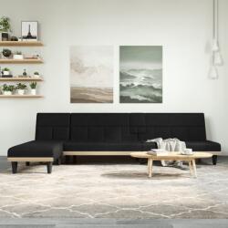 vidaXL Canapea extensibilă în formă de L negru 255x140x70 cm textil (3157228) Canapea