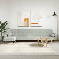 vidaXL Canapea extensibilă în formă de L gri 271x140x70 cm catifea (3157221) Canapea