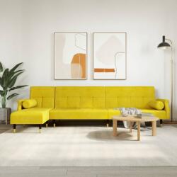 vidaXL Canapea extensibilă în formă de L galben 271x140x70 cm catifea (3157225) Canapea