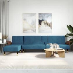 vidaXL Canapea extensibilă în formă de L albastru 279x140x70cm catifea (3157214) Canapea