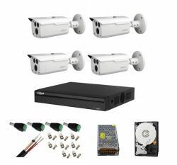 Dahua Sistem supraveghere video profesional cu 4 camere Dahua 5MP HDCVI IR 80m, full accesorii, cablu coaxial, live internet (2021020140062) - rovision
