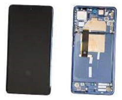 Motorola Edge 30 Fusion Előlap Keret+LCD Kijelző+Érintőpanel, Kék (5D68C21538) Service Pack