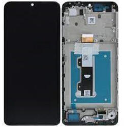 Motorola Moto E22, Moto E22i Előlap Keret+LCD Kijelző+Érintőpanel, Fekete (5D68C21594) Service Pack