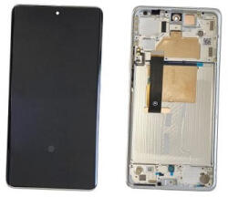 Motorola Edge 30 Fusion Előlap Keret+LCD Kijelző+Érintőpanel, Fehér (5D68C21528) Service Pack