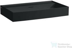 Laufen Kartell By Laufen 80x46 cm-es csiszolt aljú mosdó csaplyuk nélkül, matt fekete H8163367161091 (H8163367161091)