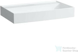 Laufen Kartell By Laufen 80x46 cm-es csiszolt aljú mosdó csaplyuk és túlfolyó nélkül, Fehér H8163360001121 (H8163360001121)