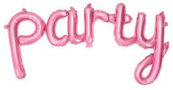 Partydeco Fólia lufi - party, Rózsaszín felirat, csak csak levegővel tölthető (LUFI990821)