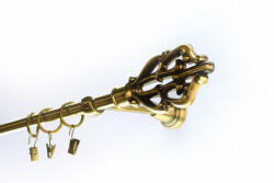  Egysoros fém karnis szett antik arany bretan