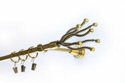 Egysoros fém karnis szett antik arany medúza