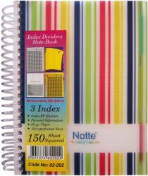 NOTTE Caiet cu spirala si index, A6, 150 file, coperta plastic, NOTTE World of Colors