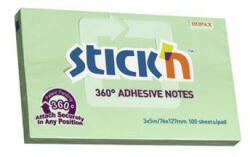 STICK N Öntapadó jegyzettömb, 76x127 mm, 100 lap, STICK N „360°, zöld (SN21556) - bestoffice