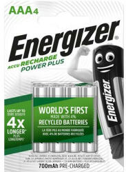Energizer Tölthető elem, AAA mikro, 4x700 mAh, ENERGIZER "Power Plus (E300626600/E300461300) - bestoffice