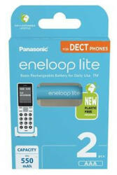 Panasonic Tölthető elem, AAA mikro, 2x550 mAh Ni-MH, PANASONIC "Eneloop Lite (ELAKU18) - bestoffice