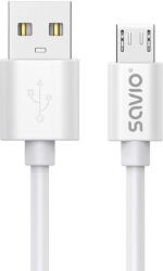SAVIO Cablu Date SAVIO USB 3 m USB 2.0, USB A - Micro USB White CL-167 (CL-167)