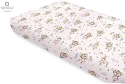 MimiNu_SP Cearceaf cu elastic, MimiNu, Pentru pat 160x80 cm, Din bumbac certificat Oeko Tex Standard 100, Design, Little Ballerina Pink (6426972021913)