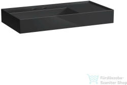 Laufen Kartell By Laufen 90x46 cm-es csiszolt aljú mosdó 2 csaplyukkal, túlfolyó nélkül, fényes fekete H8183380208151 (H8183380208151)