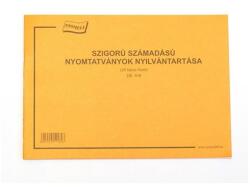  Nyomtatvány szigorú számadású nyilvántartó füzet fekvő (62949)