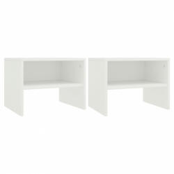vidaXL Noptiere, 2 buc. , alb, 40 x 30 x 30 cm, PAL (800064) - izocor