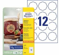 Avery-Zweckform Etichete în formă de floare 60x59.5mm Avery 10 coli albe
