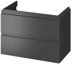 Cersanit Moduo dupla fiókos mosdószekrény 80x45 cm, szifonkivágás nélkül, matt antracit S590-081 (S590-081)