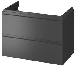 Cersanit Moduo Slim dupla fiókos mosdószekrény 80x37, 5 cm, szifonkivágás nélkül, matt antracit S590-089 (S590-089)