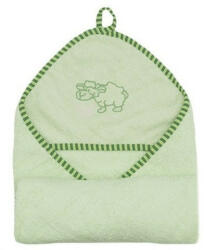 Vaganza hímzett fürdőlepedő, fürdetőkesztyűvel 80*80 cm - zöld bari - babyshopkaposvar